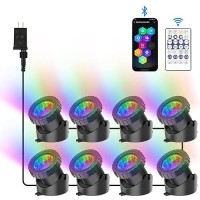 Crepow Rgb Underwater Pond Lights Super Bright Led Submersible Fountain Lights Colored Landscape Spotlights Bluetooth App Cont