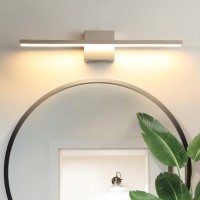 Modern Bathroom Light Fixtures Over Mirror 20 Inch 18W Brushed Nickel Vanity Light Bar For Bathroom Wall Sconce 3000K