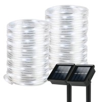 Otdair Solar Rope Lights 2 Pack 8 Modes Solar Rope Lights Outdoor Waterproof Ip65 With 100 Led 40 Feet Solar Tube Lights For P