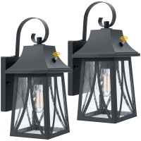 Dusk To Dawn Outdoor Wall Light Fixtures, Exterior Waterproof Lanterns Wall Mount Sensor Porch Lights, Anti-Rust Exterior Wall Sconce Lighting Lamp For Patio Front Door Entryway Garage, 2-Pack