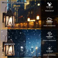 Dusk To Dawn Outdoor Wall Light Fixtures, Exterior Waterproof Lanterns Wall Mount Sensor Porch Lights, Anti-Rust Exterior Wall Sconce Lighting Lamp For Patio Front Door Entryway Garage, 2-Pack