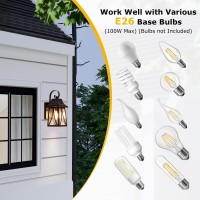 Dusk To Dawn Outdoor Wall Light Fixtures, Exterior Waterproof Lanterns Wall Mount Sensor Porch Lights, Anti-Rust Exterior Wall Sconce Lighting Lamp For Patio Front Door Entryway Garage, 2-Pack