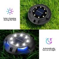 Fohil 12 Pack Solar Ground Lights Outdoor12 Leds Solar Disk Lights Waterproof Inground Lights For Pathway Lawn Yard Patio Walk