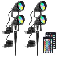 Flrybrg Halloween Spotlight Outdoor 15W 1500 Lm With Rf Remote 110V Cob Led Spot Lights Outdoor Rgb Color Changing Landscape Lig