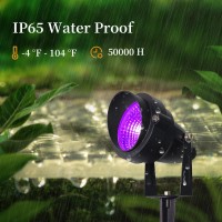 Flrybrg Halloween Spotlight Outdoor 15W 1500 Lm With Rf Remote 110V Cob Led Spot Lights Outdoor Rgb Color Changing Landscape Lig