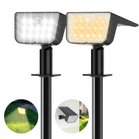 Mviioe Solar Motion Lights Outdoor Waterproof Ip67 Solar Spot Lights Outdoor Landscape Spotlights 28 Leds 6 Lighting Modes Sola