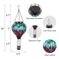 Hot Air Balloon Solar Hanging Lanternhummingbird Flickering Flame Solar Lantern Outdoor Garden Decorative Waterproof Solar Ligh