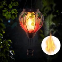 Hot Air Balloon Solar Hanging Lanternhummingbird Flickering Flame Solar Lantern Outdoor Garden Decorative Waterproof Solar Ligh