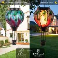 Hot Air Balloon Solar Hanging Lanternhummingbird Flickering Flame Solar Lantern Outdoor Garden Decorative Waterproof Solar Ligh