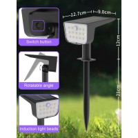 Mviioe Solar Motion Lights Outdoor Waterproof Ip67 Solar Spot Lights Outdoor Landscape Spotlights 28 Leds 6 Lighting Modes Sola