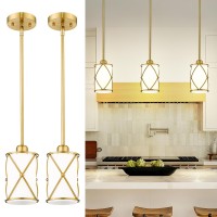 Osimir Glass Pendant Lights Brushed Gold Modern Pendant Light For Kitchen Island With Frosted Glass Farmhouse Pendant Lighting