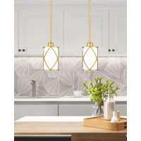 Osimir Glass Pendant Lights Brushed Gold Modern Pendant Light For Kitchen Island With Frosted Glass Farmhouse Pendant Lighting