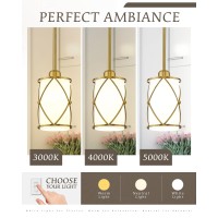 Osimir Glass Pendant Lights Brushed Gold Modern Pendant Light For Kitchen Island With Frosted Glass Farmhouse Pendant Lighting