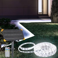 Dbfairy 50Ft Solar Led Strip Lights Outdoor Large Capacity Solar Powered Flexible Tape Lights With Remote Dimmable 8 Lighting M