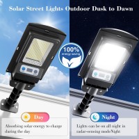 2600W Solar Street Lights Outdoor 2 Packs Solar Lights Outdoor Waterproof Super Bright Solar Parking Lot Lights Commercial Du