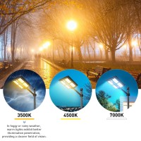 2600W Solar Street Lights Outdoor 7000K Solar Lights Outdoor Waterproof Super Bright Solar Parking Lot Lights Commercial Dusk