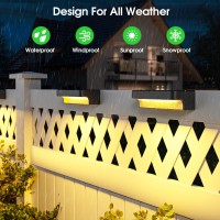 Asomst Solar Deck Lights Outdoor 16 Packs Led Solar Step Light Waterproof Solar Powered Fence Lighting Warm White For Stairs Y