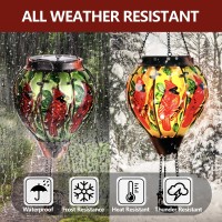 Hot Air Balloon Solar Lantern Waterproof Solar Lanterns With Flickering Flame Lights Metal Glass Waterproof Lanterns Outdoor