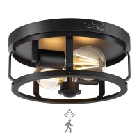 Oykyohei Outdoor Ceiling Light 2Light Motion Sensor Flush Mount Ceiling Light Fixture Dusk To Dawn Outdoor Porch Light Ceilin