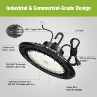 Yxl 240W 6 Pack Super Bright High Bay Led Lights Ufo High Bay Led Shop Lights 36000Lm 5000K 010V Dimmable Us Plug 5 Cable 1