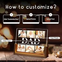 Luckor Personalized Dad Gifts For Christmas Custom Fathers Day Gifts For Dad From Daughter Son Kids Customized Walnut Lamp Wit