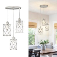 Osimir Brushed Nickel Dining Room Chandelier Light Fixture 3Light Pendant Lighting With Clear Glass Modern Kitchen Island Clu