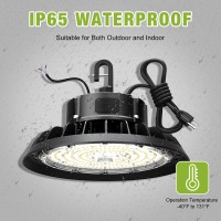 Yxl 100W 6 Pack Super Bright High Bay Led Lights Ufo High Bay Led Shop Lights 15000Lm 5000K 010V Dimmable Us Plug 5 Cable 1