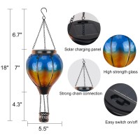 Vestcdf Hot Air Balloon Solar Lantern Flickering Flame Hanging Garden Light Solar Flame Lights Outdoor Waterproof For Patio Pa