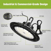 Yxl 150W 6 Packs Super Bright High Bay Led Lights Ufo High Bay Led Shop Lights 22500Lm 5000K 010V Dimmable Us Plug 5 Cable