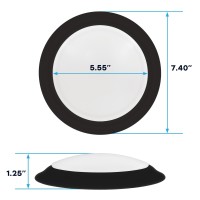 Luxrite 6 Inch Led Disk Lights, Dimmable Flush Mount Ceiling Light, 5Cct 2700K 3000K 3500K 4000K 5000K, 12.5W, 1000Lm, Surface Mount Light Fixture, Damp Rated, Energy Star, Etl - Black