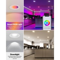 Sunco 2 Pack Led Recessed 6 Inch Smart Rgbw Color Changing Can Lights High Brightness 1200 Lm 14W Retrofit Installation Com