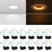 Sunco 12 Pack 10W 4 Inch Led Recessed Lighting Slim Baffle Retrofit Night Light For Indoor Living Dining Room Bedroom 600 Lumen