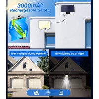 Moko Motion Sensor Outdoor Lights 222 Led Super Bright Solar Lights Outdoor With Remote Control 164 Ft Cable 3000Mah Waterp