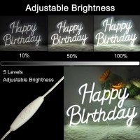 Emannon Happy Birthday Neon Sign With Dimmable Switch Neon Happy Birthday Sign For Backdrop Usb Powered Happy Birthday Led Li