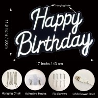 Emannon Happy Birthday Neon Sign With Dimmable Switch Neon Happy Birthday Sign For Backdrop Usb Powered Happy Birthday Led Li