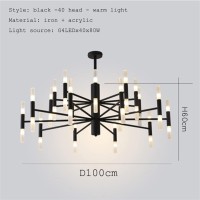 Aayka Modern Fashion Designer Black Gold Led Ceiling Art Deco Suspended Chandelier Light Lamp Compatible With Kitchen Living Room Loft Bedroom, Hanging Light Fixtures