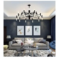 Aayka Modern Fashion Designer Black Gold Led Ceiling Art Deco Suspended Chandelier Light Lamp Compatible With Kitchen Living Room Loft Bedroom, Hanging Light Fixtures