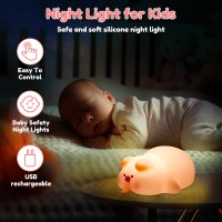 Parts List 1Piggy Night Lightnbsp 1USB Cable Descriptionnbsp This piggy night light is made of premium silicone soft and portable 3 level dimmable tap the piggy s body easy to adjust the brightness And 30 minutes that is practical for daily usenbsp Key Fe