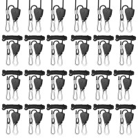 Simple Deluxe 12 Pairs 18 Inch Adjustable Heavy Duty Rope Hanger Reinforced Metal Internal Gears Ratchets For Grow Light 8Ft L