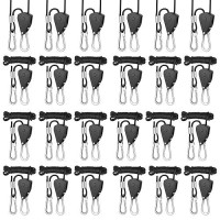 Simple Deluxe 12 Pairs 18 Inch Adjustable Heavy Duty Rope Hanger Reinforced Metal Internal Gears Ratchets For Grow Light 8Ft L