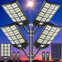 Cedio Solar Street Lights Outdoor Solar Parking Lot Lights Commercial 4600W 300000 Lumens Led Solar Street Light Waterproof Ip6