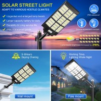 Cedio Solar Street Lights Outdoor Solar Parking Lot Lights 5000W 400000Lm Led Solar Street Light Dusk To Dawn Waterproof Comm