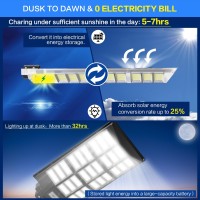 Cedio Solar Street Lights Outdoor Solar Parking Lot Lights 5000W 400000Lm Led Solar Street Light Dusk To Dawn Waterproof Comm