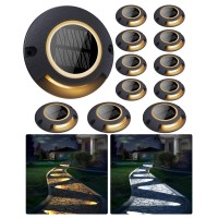 Fabstyl Solar Dock Lights Walkway Decorative Lights Waterproof 12 Pack 2 Colors In 1 Singlesided Led Solar Driveway Lights So