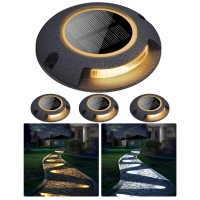 Fabstyl Solar Dock Lights Walkway Decorative Lights Waterproof 4 Pack 2 Colors In 1 Singlesided Led Solar Driveway Lights Sol