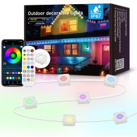 Sifwex Permanent Outdoor Lights With App & Remote, Rgb+Ic Smart Eaves Lights Ip68 Waterproof, Year-Round House Roof Outdoor Lighting For Halloween, Christmas, Holiday, Party, 30Leds, 50Ft, Extendable