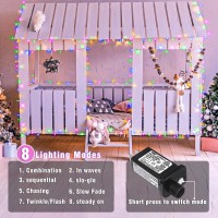 66Ft 200 Led Christmas Lights Outdoor Twinkle Fairy String Lights Plug In 8 Modes Timer Connectable Waterproof For House Bedroo