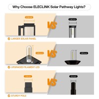 Solar Pathway Lights Outdoor 6 Pack Eleclink Larger Bright Solar Lights For Outside Auto Onoff Waterproof Solar Powered Outdo