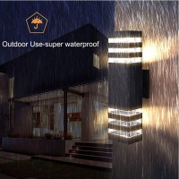 Superyofo 4Pack 15Inch Led Up And Down Wall Lights 18W Outdoor Wall Light Aluminum Body 4000K Day White Waterproof Ip65 Outside