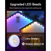 Lumary Permanent Outdoor Lights Pro With 40 Led Lights, Rgbaicw Smart Eave Lights Ip67 Waterproof, Year Round Outdoor Lights For Easter Decor, Halloween, Christmas, App/Voice/Remote Control (53Ft)